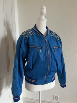 Vintage Kunstlederjacke blau