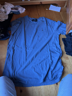 Duo T-shirt bleu uni L
