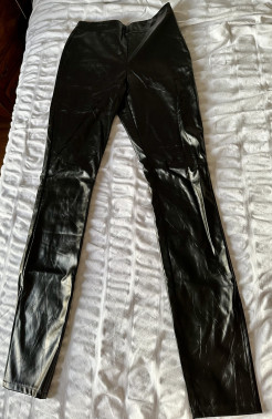 Imitation leather trousers