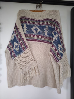 Bohemian beige knitted jumper