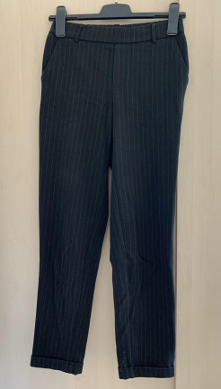 Trousers with fine stripes