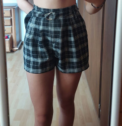 Black striped shorts