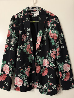 Blazer fleuri noir