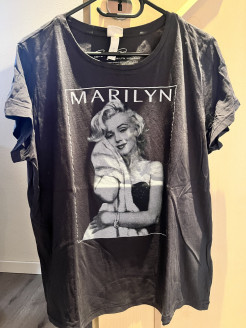 T-shirt gris anthracite Marilyn Monroe - L