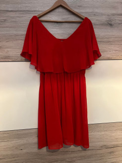 Red mid-length dress