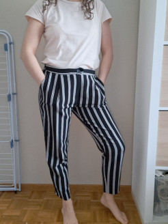 Striped pencil trousers