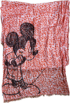 Salmon scarf with Mickey design