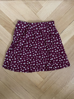 Patterned burgundy skirt size XS