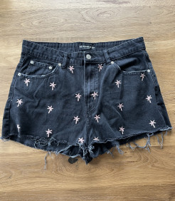 Shorts mit Palmenmuster in Hellrosa