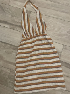 short striped knit dress