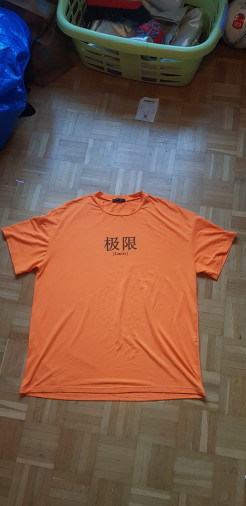 Oversized orange T-shirt with print