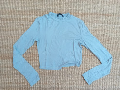 Blue/grey long-sleeved T-shirt