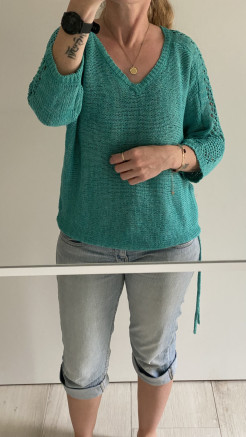 Pull turquoise 