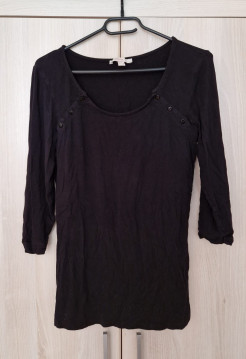 Schwarzer Pullover aus Baumwolle (Schwangerschaft/Stillzeit)