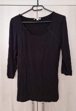 Pull noir en coton (grossesse/allaitement)