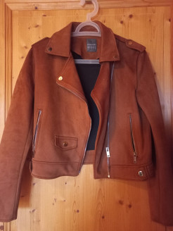 Small imitation suede jacket in camel