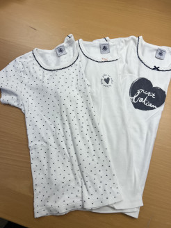 Lot 3 T-shirt Sous-vêtements Petit Bateau 10ans 