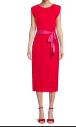 Brand New Velvet by Graham & Spencer Kandace Fuschia Red Silk-Blend Dress (S)