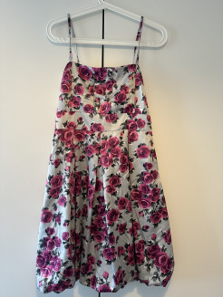 Floral print strapless short dress