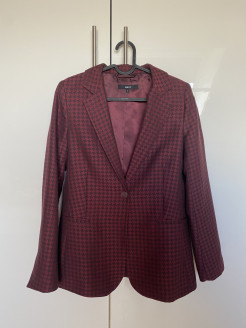 Burgundy and black blazer