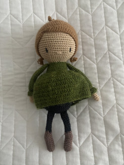 Hand-crocheted doll