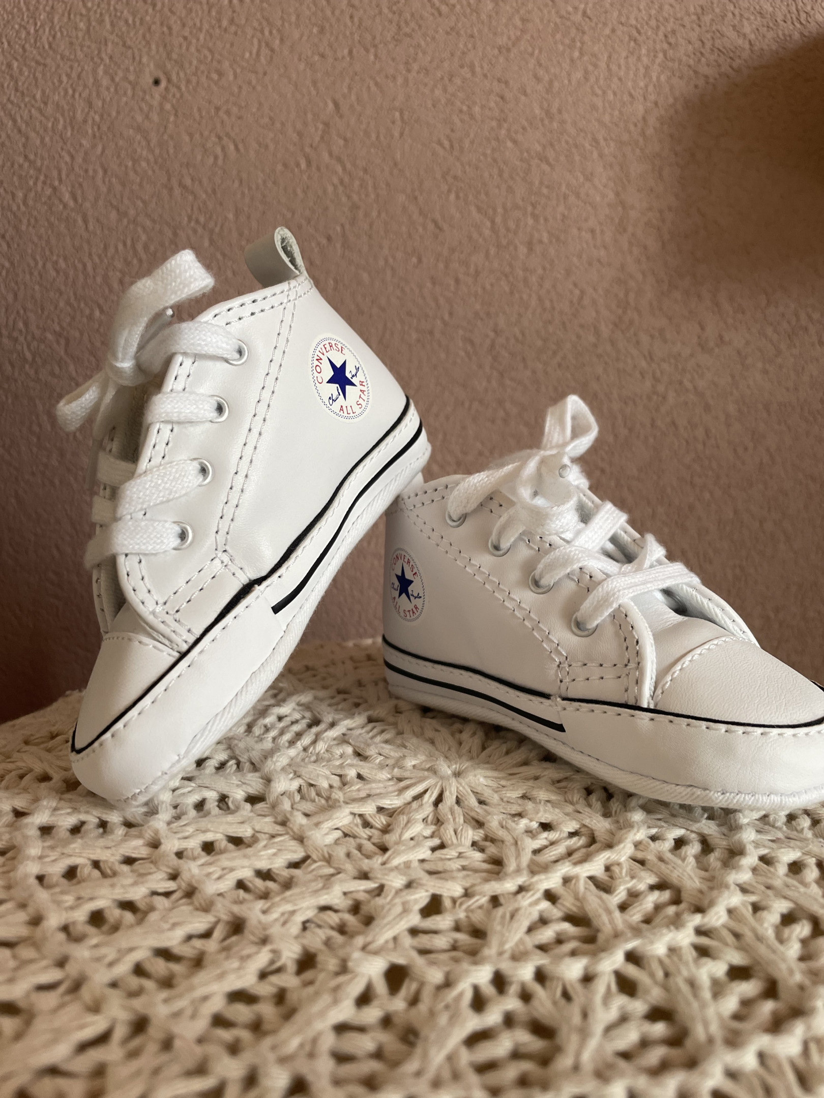 Baby white hotsell converse pram shoes