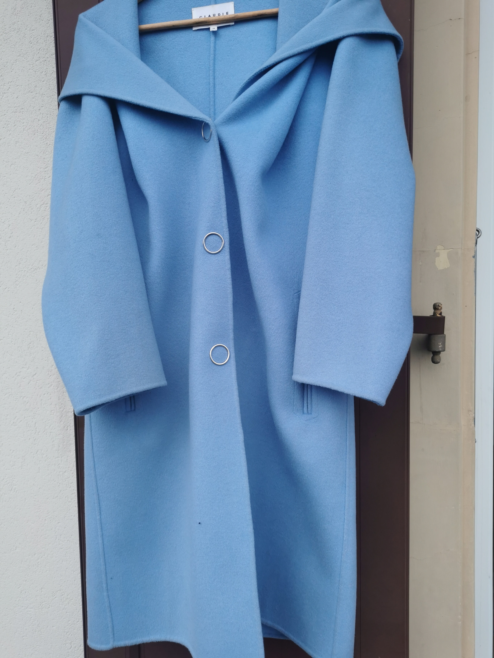 Claudie Pierlot Wool Coat - Magnificent Periwinkle Blue - Size 38