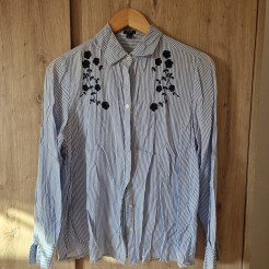 Chemise rayée avec broderie