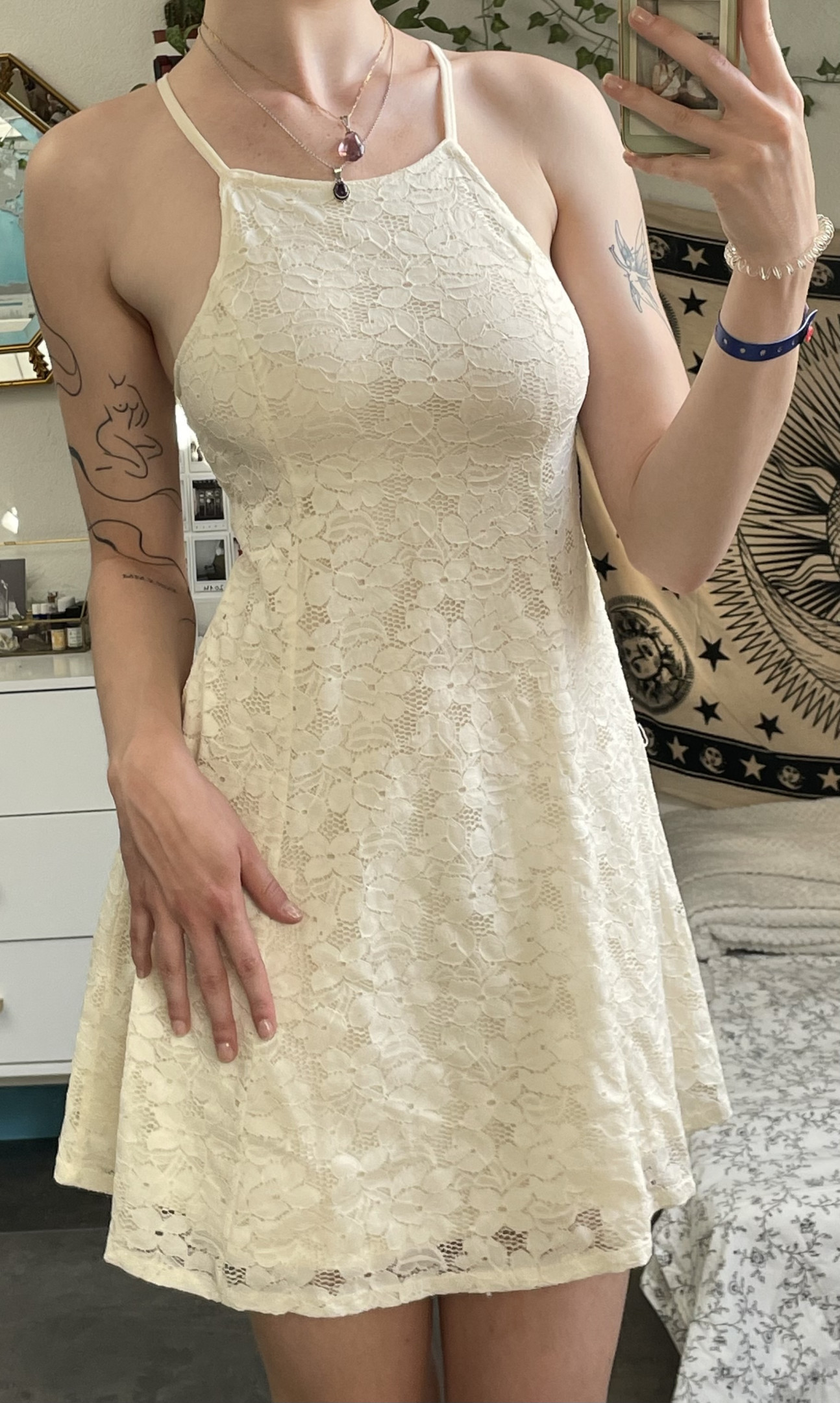 Hollister white clearance lace dress