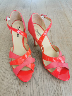 Watermelon-coloured Repetto high-heeled sandals