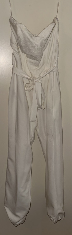 White strapless jumpsuit Naf Naf