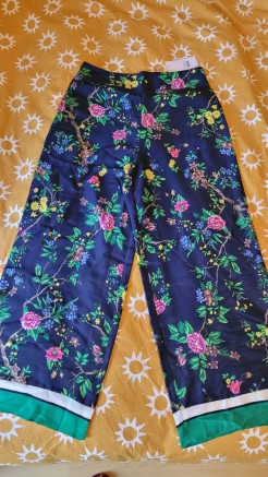 NEUF Pantalon bleu marine, style pyjama