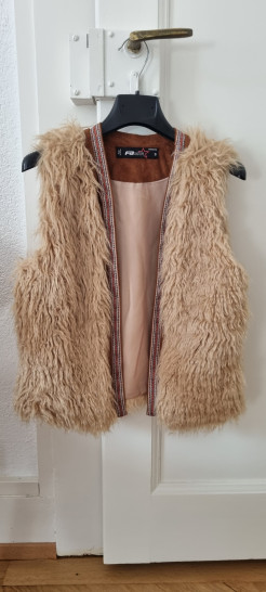 Faux sheepskin waistcoat