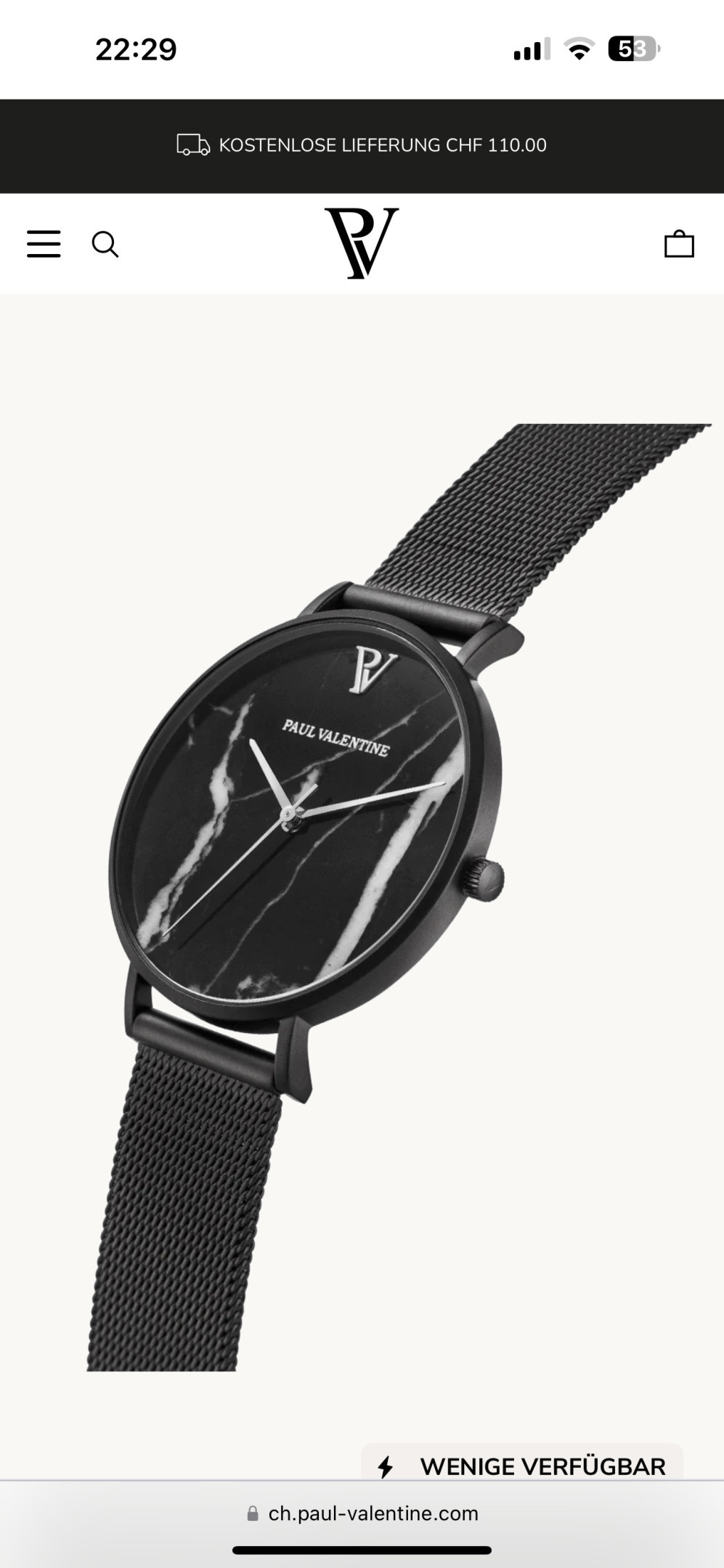 Black paul valentine watch best sale