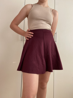 Short red skirt