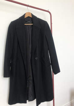 Halblanger Mantel schwarz Zara