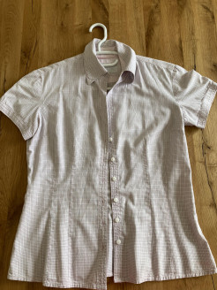 Small pink and white check shirt