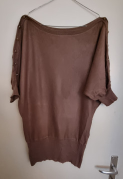 Dark beige 3/4 length sleeve jumper