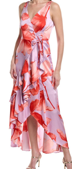 Brand New HUTCH SIENA MAXI WRAP Pink & Red Floral Dress (M)