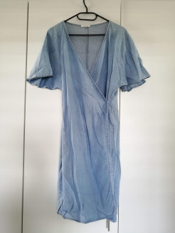 Mid-length blue denim dress