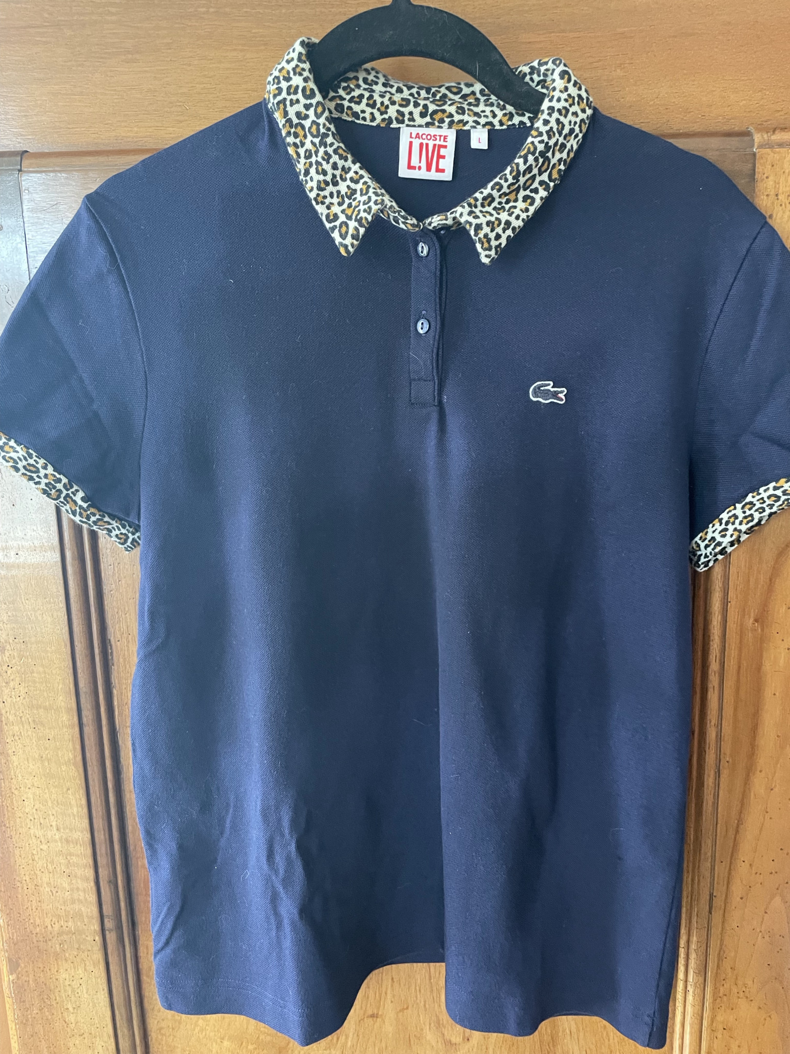 lacoste leopard print polo shirt