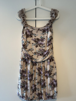 Sleeveless floral print short dress