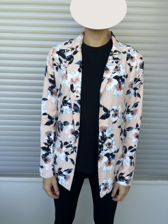 Pale pink floral blazer