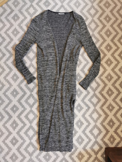 Long mottled grey cardigan