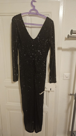 Robe de soirée noire à paillettes