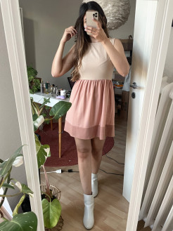 Kleid rosa & beige Größe S