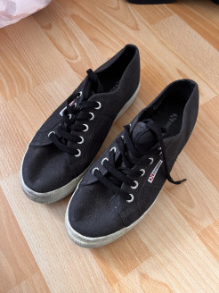 Black superga trainers