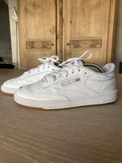 Reebok white leather trainers