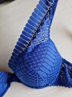 Blue bra with lace