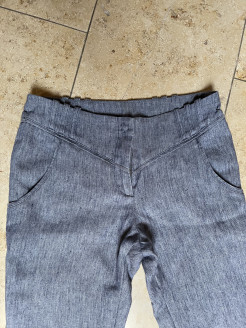 Pantalon d’été en lin souple, très jolie coupe 